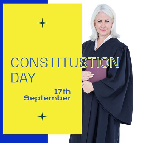 Senior female attorney celebrates constitution day