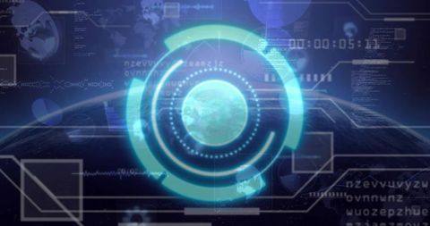 Projecting Holographic HUD Over Orbital Earth with Futuristic Telemetry and Data Interface