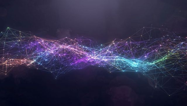 Abstract Futuristic Network with Glowing Digital Nodes