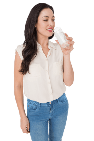 transparent woman drinking glass of water illustration - Download Free Stock Videos Pikwizard.com