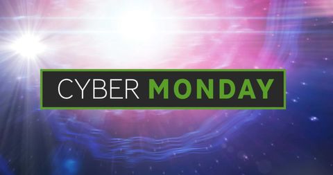 Cyber Monday Sale Banner with Colorful Light Burst Background - Download Free Stock Images Pikwizard.com