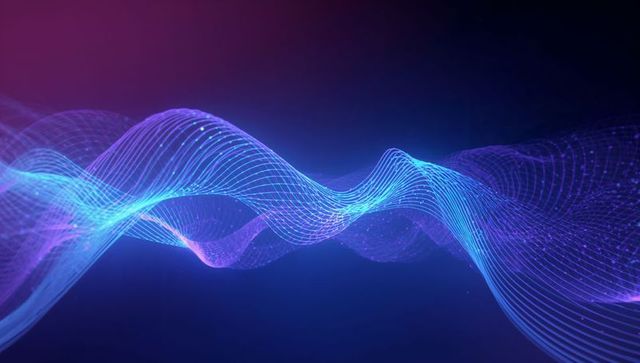 Futuristic mesh wave with glowing luminance