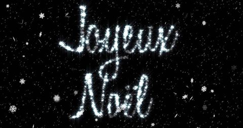 Joyeux Noel in Glittering Snowy Winter Wonderland