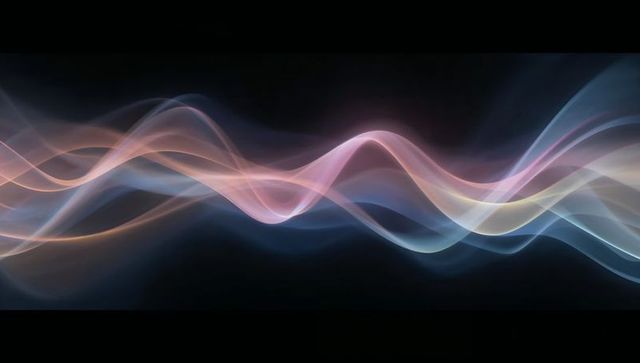 Flowing pastel light ribbons in abstract digital space