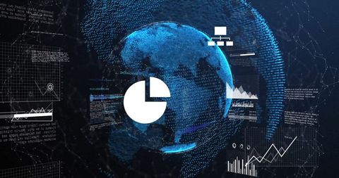 Global Data Processing and Analytics Concept Earth Visualization - Download Free Stock Images Pikwizard.com