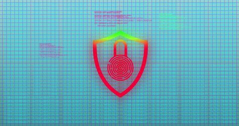 digital biometric padlock over grid background - Download Free Stock Images Pikwizard.com