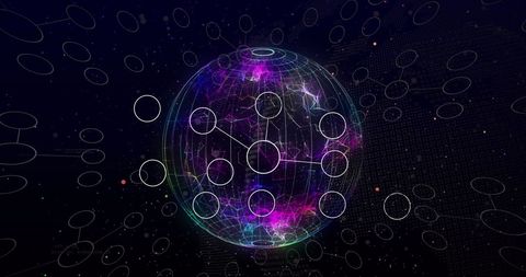Futuristic Network Connections Around Digital Globe - Download Free Stock Images Pikwizard.com