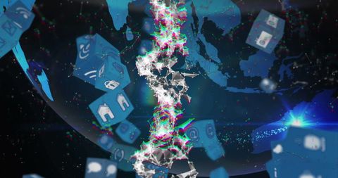 Global Digital Interface with Futuristic Data Processing - Download Free Stock Images Pikwizard.com