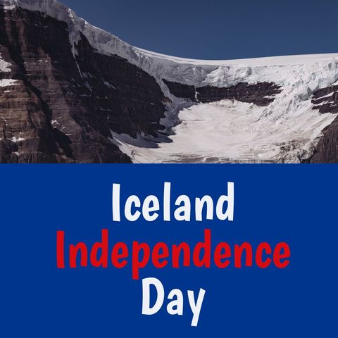 Iceland independence day celebration with majestic glacier