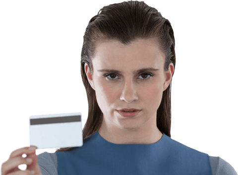 Serious Woman Holding Transparent Credit Card Confidently - Download Free Stock Videos Pikwizard.com