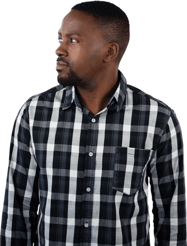 African American Man Looking Sideways on Transparent Background - Download Free Stock Videos Pikwizard.com