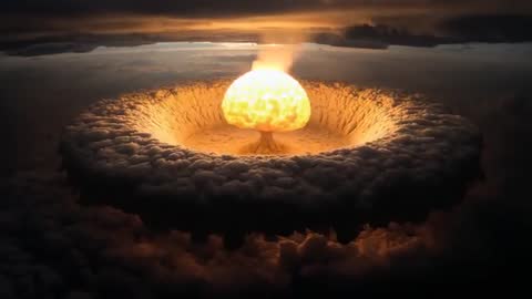 Mushroom Cloud Formation After Massive Explosion