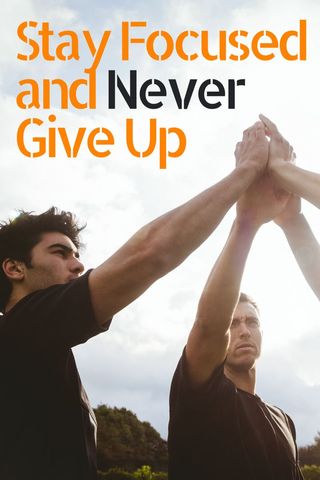 Motivational teamwork and perseverance high-five