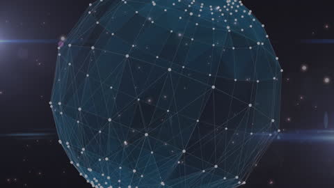 Futuristic Global Digital Network Sphere in Deep Space