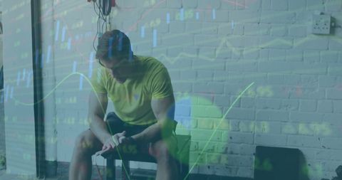 Contemplative man analyzing stock market trend