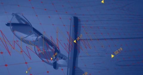 Data Analytics Concept with Glasses and Tablet on Wooden Desk