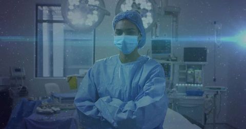 Professional Female Surgeon in Operating Room Ready for Surgery