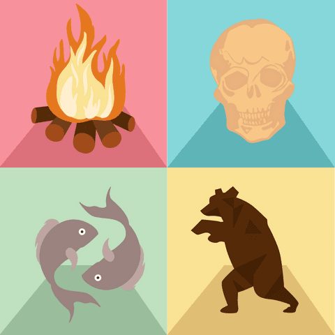 minimalist flat design nature symbols on transparent background - Download Free Stock Videos Pikwizard.com