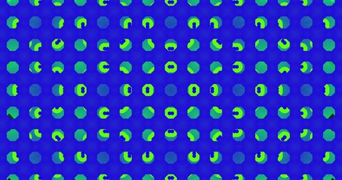 Multicolor Abstract Shapes Moving in Hypnotic Pattern on Blue - Download Free Stock Images Pikwizard.com