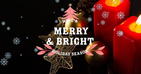 Festive Holiday Greeting with Candles and Ornaments - Download Free Stock Images Pikwizard.com
