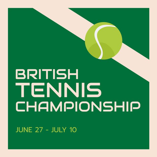 British Tennis Championship Promotion with Tennis Ball Illustration - Download Free Stock Templates Pikwizard.com