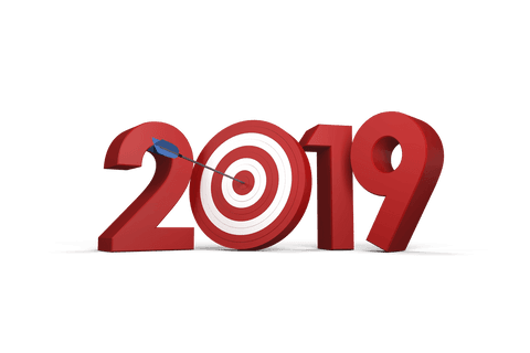 2019 in Red Fonts with Target on Transparent Background for New Year Celebrations - Download Free Stock Videos Pikwizard.com