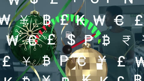 Christmas Decorations with Data Processing in Modern Office