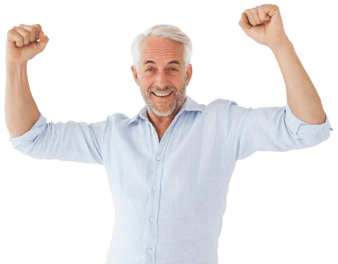 Elderly Man Cheering with Enthusiasm on Transparent Background - Download Free Stock Videos Pikwizard.com