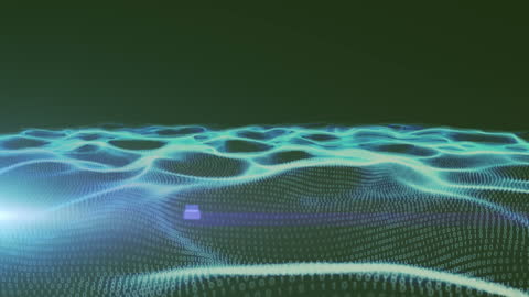 Futuristic Binary Waves of Digital Data Visualization