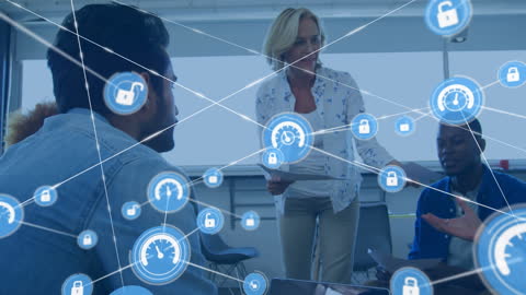 Diverse Team Collaborating on Networking Project