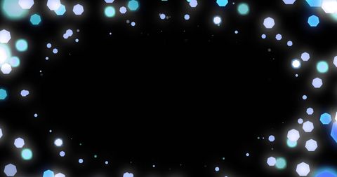 Image showing cozy, warm bokeh lights forming a bright frame around a dark center. Perfect as a decorative element for holiday themes, festival invitations, celebration graphics, marketing materials promoting Christmas and New Year events. Adds a magical, elegant ambiance suitable for digital designs or background decorations.