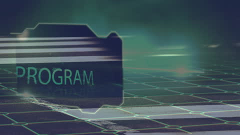 Abstract Digital Interface with Program Text Overlay