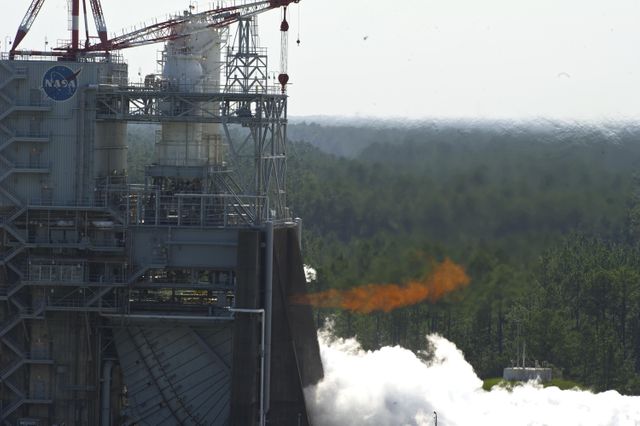 Just two weeks after setting a record with a long-duration test of the J-2X rocket engine powerpack assembly, NASA engineers at Stennis Space Center exceeded it. On July 24, 2012, engineers surpassed the earlier 1,150-second record with a 1,350-second test of the engine component on the A-1 Test Stand at Stennis.