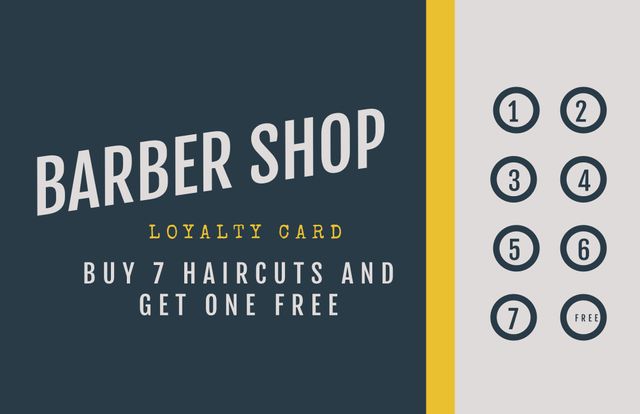 Modern Barber Shop Loyalty Card Design for Customer Retention - Download Free Stock Templates Pikwizard.com