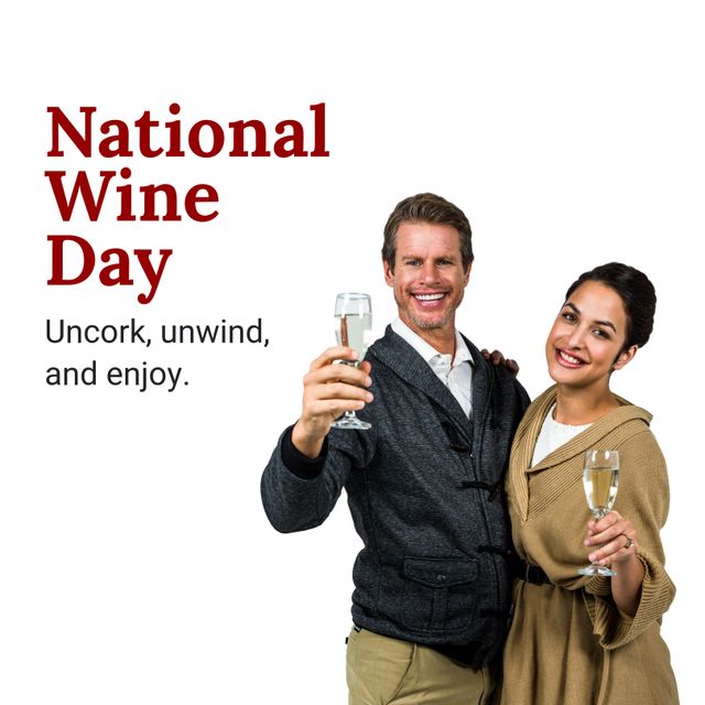 Celebrating National Wine Day with a Toasting Couple - Download Free Stock Templates Pikwizard.com