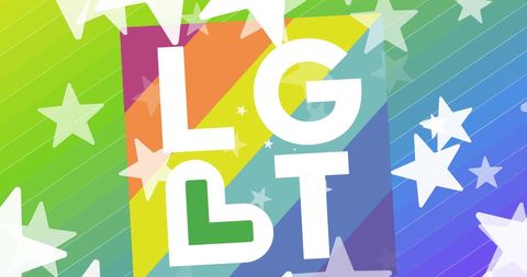 LGBT Movement Celebration Concept with Stars and Rainbow Colors