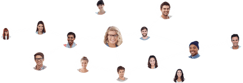 Transparent Social Network Connecting Smiling Diverse Business Professionals - Download Free Stock Videos Pikwizard.com