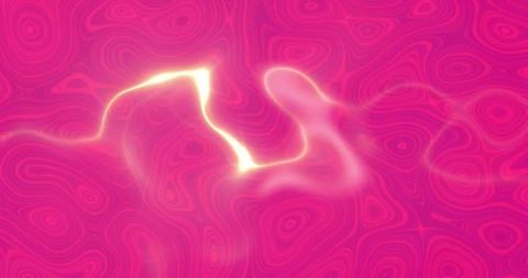 Glowing magenta ribbon flowing across contour rings with luminescent halo