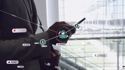 Digital Connections with Smartphone and Civic Hub Icons