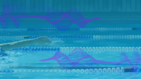 Abstract Swimming Motion with Data Overlay