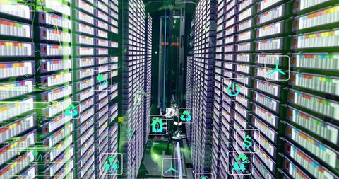 eco-friendly digital technology with server infrastructure - Download Free Stock Images Pikwizard.com
