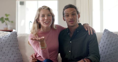 Happy Interracial Couple Video Call at Home - Download Free Stock Images Pikwizard.com