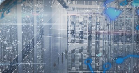 Digital Data Processing over High-Tech Server Room - Download Free Stock Images Pikwizard.com