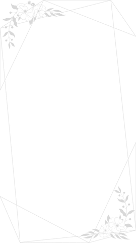 Minimalist Geometric Floral Border on Transparent Background