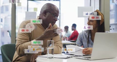 Mentoring colleagues using augmented reality notifications in modern coworking office
