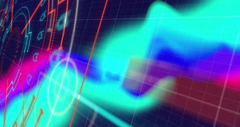 Futuristic Interface Display with Animated Scanning Elements