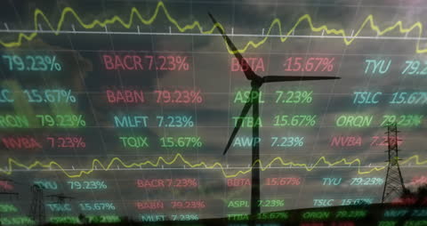 Wind Turbine with Financial Data Overlay