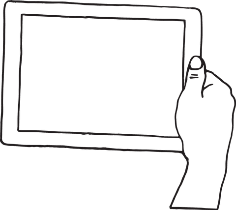 Hand Holding Tablet Illustration on Transparent Background - Download Free Stock Videos Pikwizard.com