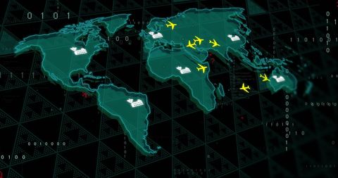 Global Transportation Concept with Airplanes and Cargo Ships - Download Free Stock Images Pikwizard.com