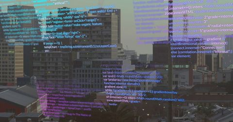 dynamic data processing overlaying urban cityscape - Download Free Stock Images Pikwizard.com